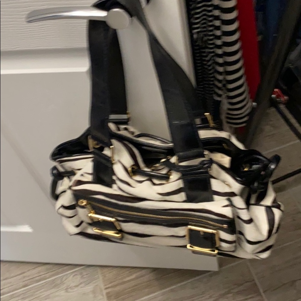 Rare Michael Kors zebra print pony hair bag